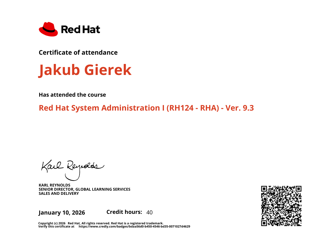 Red Hat Certificate